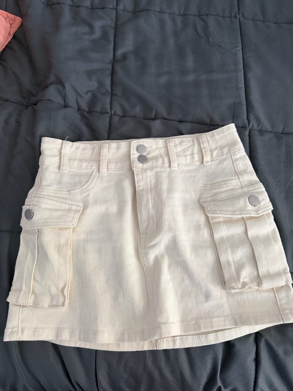 Amazon Cream Cargo Mini Skirt